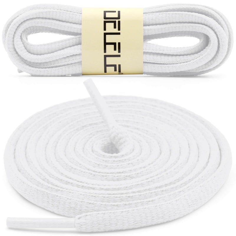 DELELE 2Pair Oval Shoes laces 42 Colors Half Round 1/4" Athletic ShoeLaces for Sport/Running Shoes Shoe Strings White -45 inch - Image 2